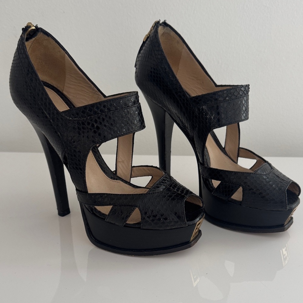 Fendi Black Python Women's Heels - image 6